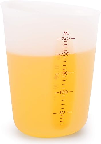 Miniatura 4 de Hedume Juego de 4 tazas medidoras flexibles de silicona con marcado, 2 paquetes de 8 onzas (1 taza) y 2 paquetes de 16 onzas (2 tazas) Juego de