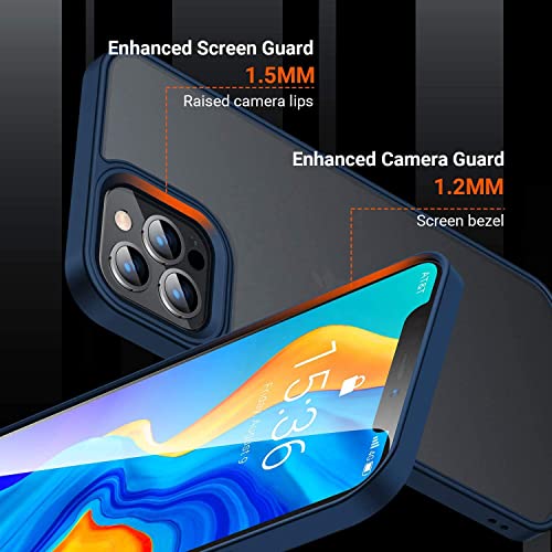Image of Pikkme Back Cover | Defender Series | Shockproof | Full Camera & Drop Down Protection | Raised Edges | Super Soft-Touch | Bumper Case for iPhone 13 Pro Max (Blue)