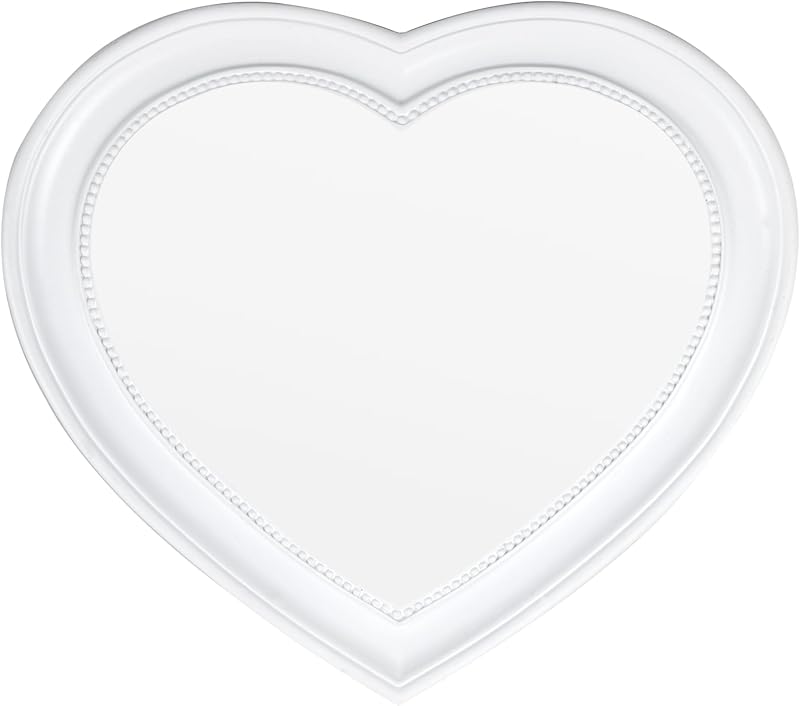 Espelho decorativo de parede em formato de coração LuHeToz branco