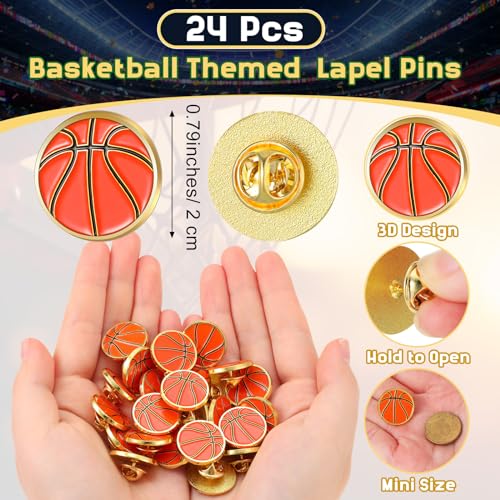 Image of Tondiamo 24Pcs Sports Lapel Pin for Team Gift 3 /4 inch Brooch Decor