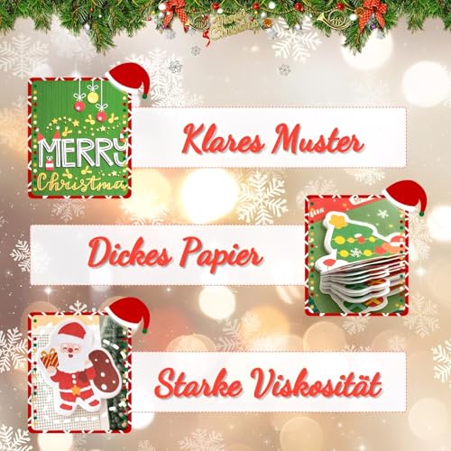 Mitbringsel Weihnachten Set - 18 Stück Kugelschreiber Weihnachten Und 40 Stück Haftnotizen Weihnachten Und 10 Stück Weihnachten Geschenkkarten, Kleine Weihnachtsgeschenke Für Jungen & Mädchen