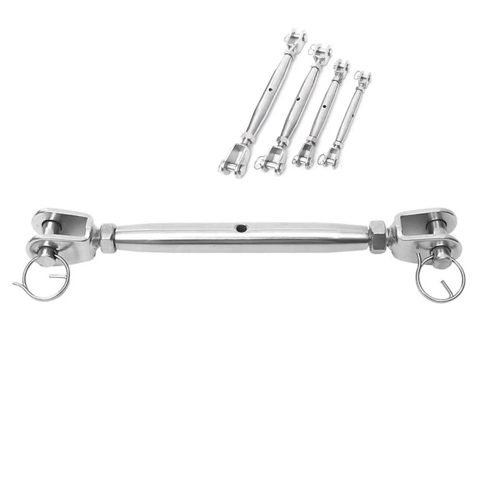 Set di tenditori in acciaio inox per la tensione di funi metalliche in giardino e recinzioni