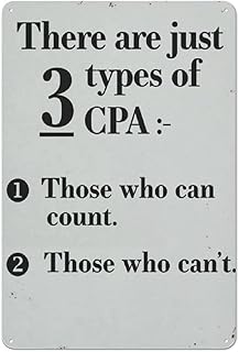 Types Of CPA Fun Accounting Office Decor,Accountant Exam Graduation Pass Gift Signs For Kitchen Home Office Bar Cafe Decor Aluminum Rust Free 12×16 inch,Hippie room decor,club decor