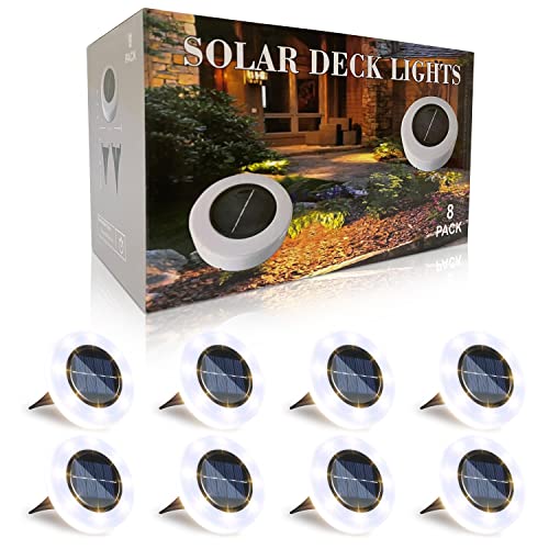 Qanmua Solar Bodenleuchte, Solarleuchten Garten mit 8 LEDs, Solar Leuchten...