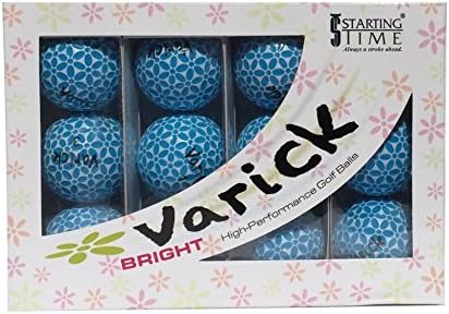 Varick Golf VB-B-BW One Dozen Golf Balls In Bright Blue Color - Blue, White
