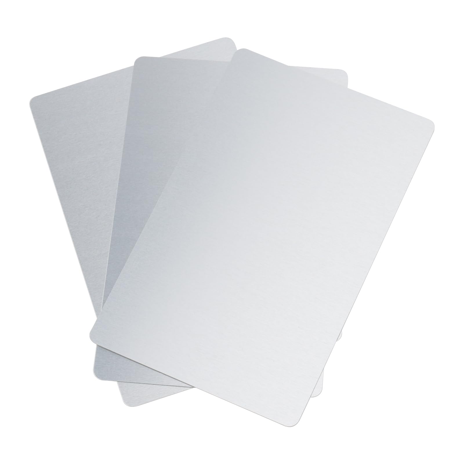 ZEONHEI Silver 100x Aluminium Business Cards, 8.6x5.4cm, 0.21mm Thick, Blank Name Cards for Laser Engraving, DIY Gift Cards, Office Customers - Image 3