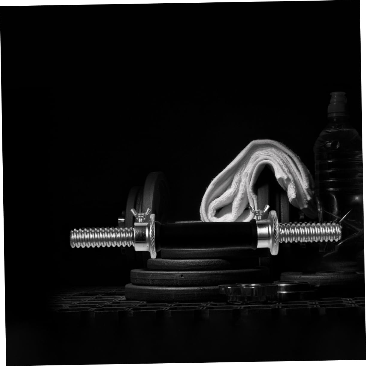 Garneck 1Pc Electroplating Dumbbell Bar Skid Grip Barbell for Weight Lifting Training Durable Coated with Double Safety Nut Fitness Equipment Accessory for Home Workouts