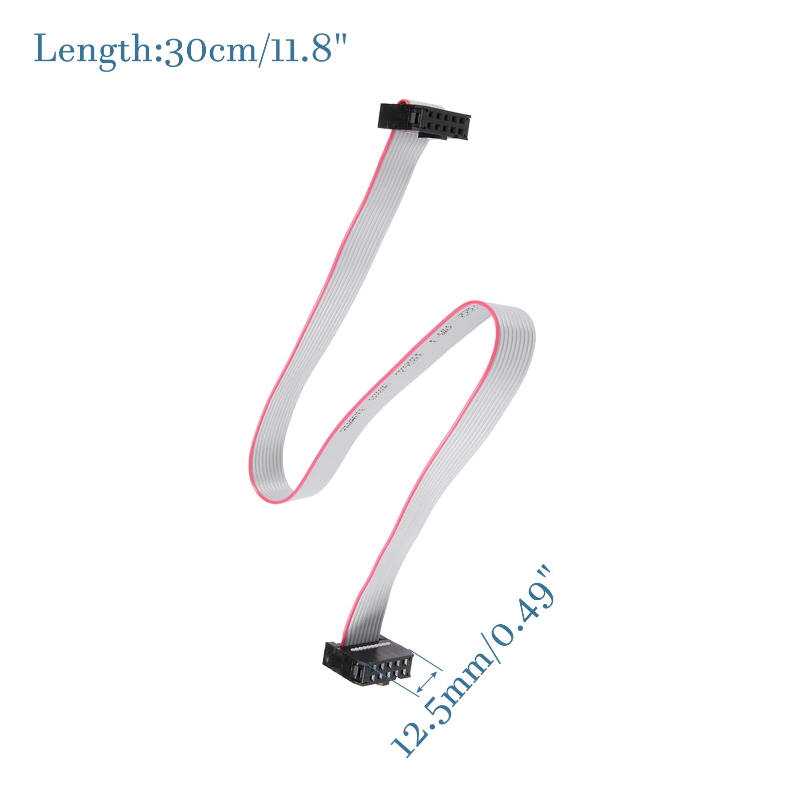 QUARKZMAN 4 Stück IDC Flachbandkabel – 8 Pin, 2,54 Mm Raster, 10 Mm Breit, 30 Cm Lang, FC Zu FC, Für PC, LED-Displays & Digitale Geräte