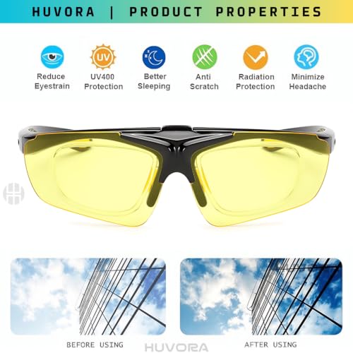 Image of Flip Up Sports Sunglasses for Men - Stylish Myopia Frame UV400 Protection Wraparound Mirrored Anti Glare Goggles - Lightweight Branded Glasses for Cycling, Cricket, Night Driving, Riding
