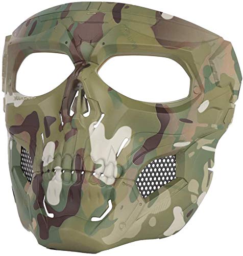 Yuting Máscara de Airsoft, máscara de Halloween con Gafas, máscara Protectora táctica de Cara Completa, Utilizada para Juegos de Paintball, Fiestas de películas y Otras Actividades al Aire Libre