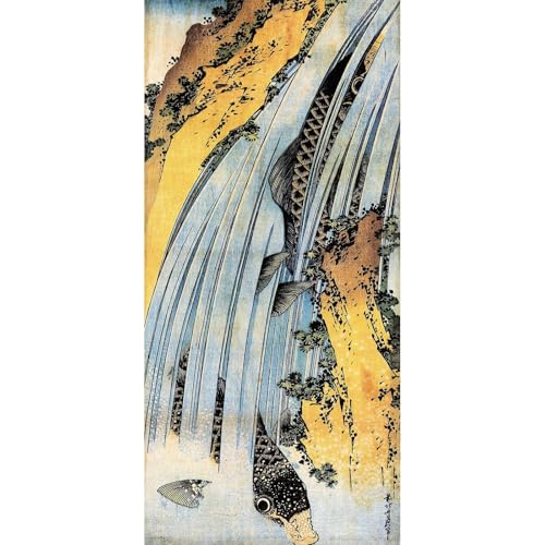 Toile Hokusai cascade et carpes symbole de force pour votre intérieur