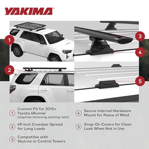 Yakima Custom Landing Pad 29, Fixed Point Tower Installation Mounts for Flush Rail Rooftops, Rack Mount Compatible with 2010 or Later Toyota 4Runner