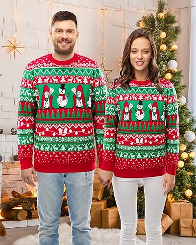 Runhit Ugly Christmas Sweater Men Unisex Crew Neck Knitted Ugly Christmas Sweater Women Funny Pullover For Holiday 3 Runhit Ugly Christmas Sweater Men Unisex Crew Neck Knitted Ugly Christmas Sweater Women Funny Pullover For Holiday - Image 4