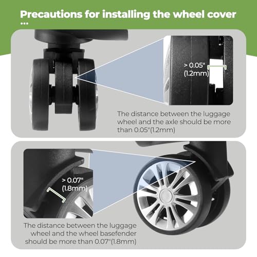 Image of 8Pcs Upgrade Luggage Wheel Covers,Essential Travel Accessories, Green, Soft, Silent. Protect Luggage Wheels