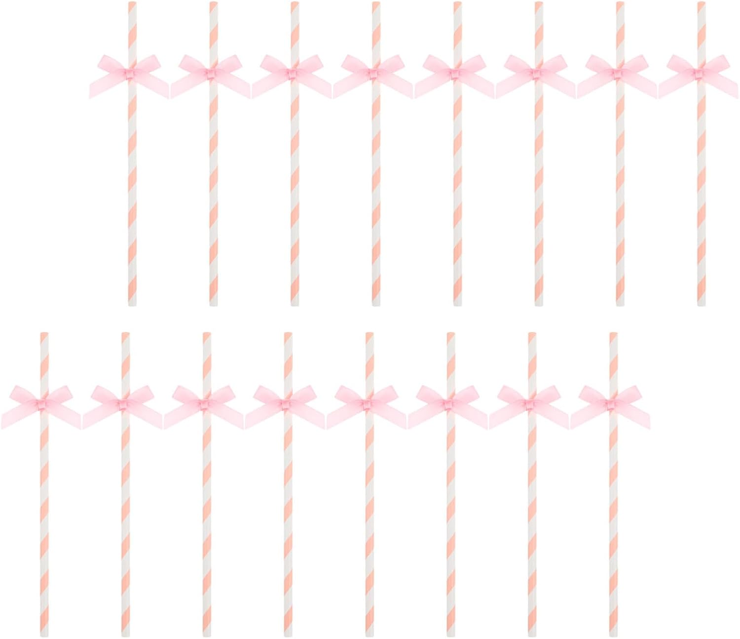 Alipis 100pcs Pink Bow Paper Straws Creative Disposable Beverage Straws Birthday Party Cake Decoration Craft Supplies