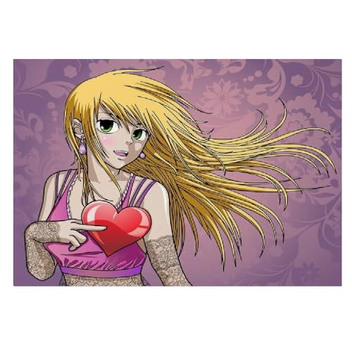 Póster de anime para habitación con lienzo abstracto de una niña de 40x60 cm