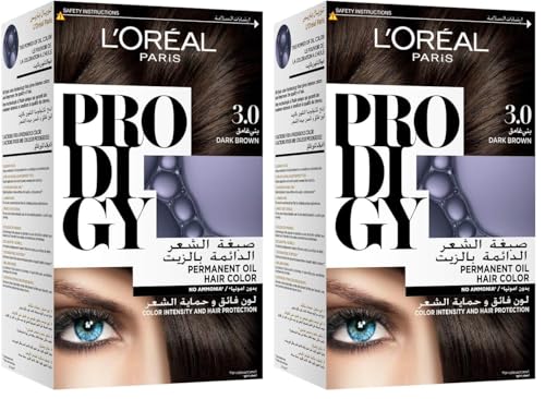 L’Oréal Paris Prodigy 3.0 Hair Color Dark Brown 1pkt (Pack of 2)