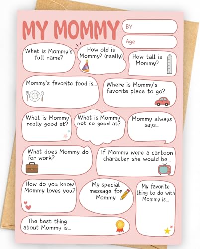 Fill-in-the-Blank Mother's Day Card for Mom – Personalized Funny & Sweet Greeting Card, Write Your Own Message, Unique Gift from Daughter, Son, or Kids