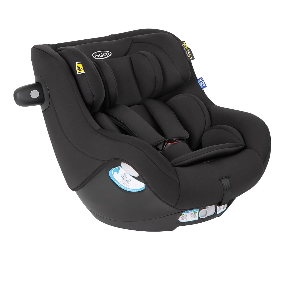 Graco SnugGo i-Size R129 Cabrio fotelik samochodowy, odpowiedni od 40 do 105 cm (od urodzenia do ok. 4 lat), musi być używany z obrotową podstawą SnugTurn i-Size R129 360º, moda Midnight Fashion