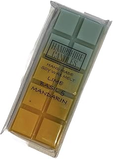 Lime Basil and Mandarin Wax Melts | Strong Scented | Natural Soy Wax | Handmade Snap Bar
