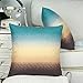 CaliTime Pack of 2 Cozy Fleece Throw Pillow Cases Covers for Couch Bed Sofa Farmhouse Modern Gradient Ombre Rainbow Stripes 18 X 18 Inches Teal to Coffee