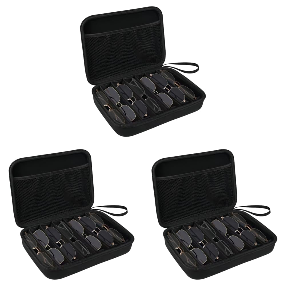 Hartschalen-Sonnenbrillen-Organizer mit 4/7 verstellbaren Fächern – Reise-Brillenetui