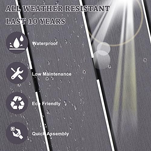Aok Garden Adirondack Chairs Set Of 4, Weather Resistant Hips Plastic Fire Pit Chairs, Modern Poly Adorondic Outside Chairs, 350 Lbs Adirondack Chair For Easy Assembly, Grey #TOP5
