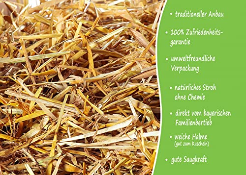 Heu-Tom ® 5kg frisches Gerstenstroh Stroh direkt ab Hof Einstreu Futter Fuer Meerschweinchen Hasen Kaninchen Hamster Pferd