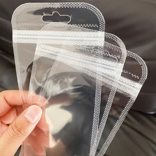 Image of 100 Pcs Resealable Beadable Pen Packaging Bags for Small Business,Clear Zipper Smell Proof Storage Bags for Party Favor Food Storage, Jewelry, Cosmetic,Candy 3.34X8.66inch
