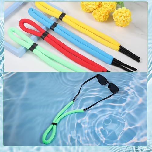Bewudy 4 Stück Brillenband Schwimmfähig, Verstellbarer Sportbrillenband Brillenband Wassersport Rutschfest Brillenbänder Verstellbare Brillenbänder Anti-Verlust Brillen Band Für Bootfahren Surfen