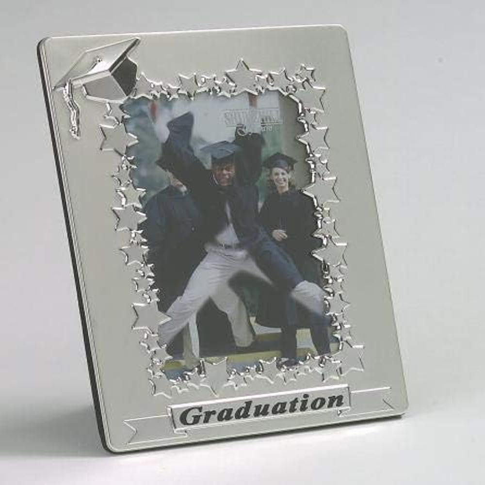 Shudehill Giftware Satin Silver Graduation Two Tone 4x6 Photo Frame, 15.2 x 10.2 cm