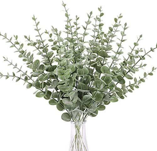 Teldrassil 30 Pcs Artificial Eucalyptus Leaves Stem Real Touch Leaf Faux Greenery Leaves for Wedding, Bouquet, Wreaths, Garlands, Home Décor
