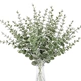 Teldrassil 30 Pcs Artificial Eucalyptus Leaves Stem Real Touch Leaf Faux Greenery Leaves for Wedding