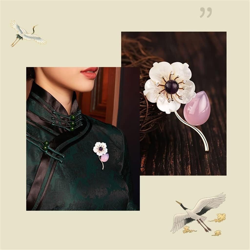 Broche de Flores para Mujer, Temperamento Retro, Ramillete, joyería, Abrigo, Cheongsam, Chaqueta, Accesorios, alfiler Salvaje(A)