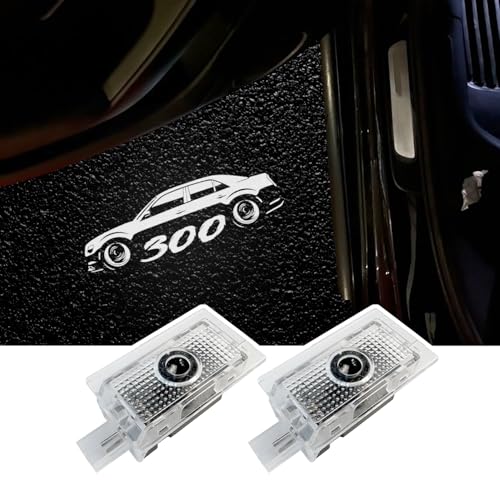 MXGAIC Car Door Logo Lights Puddle Lights Compatible with 300 300C 300S 2005-present LED Puddle Lamps Projector Door Shadow Light Accessories (Pattern 4)