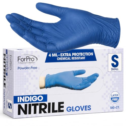 Image of ForPro Disposable Nitrile Gloves, Chemical Resistant, Powder-Free, Latex-Free, Non-Sterile, Food Safe, 4 Mil