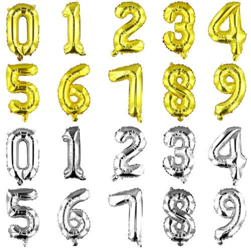 Catálogo para Comprar On-line Números disponible en línea para comprar. 25 Dokpav 20 Piezas Globos Numéricos, Globos Dorados 0-9+Plata0-9, Globos Cumpleaños, 40cm-16in Globos Metalicos Cumpleaños Adecuado Para Fiestas De Princesa Príncipe