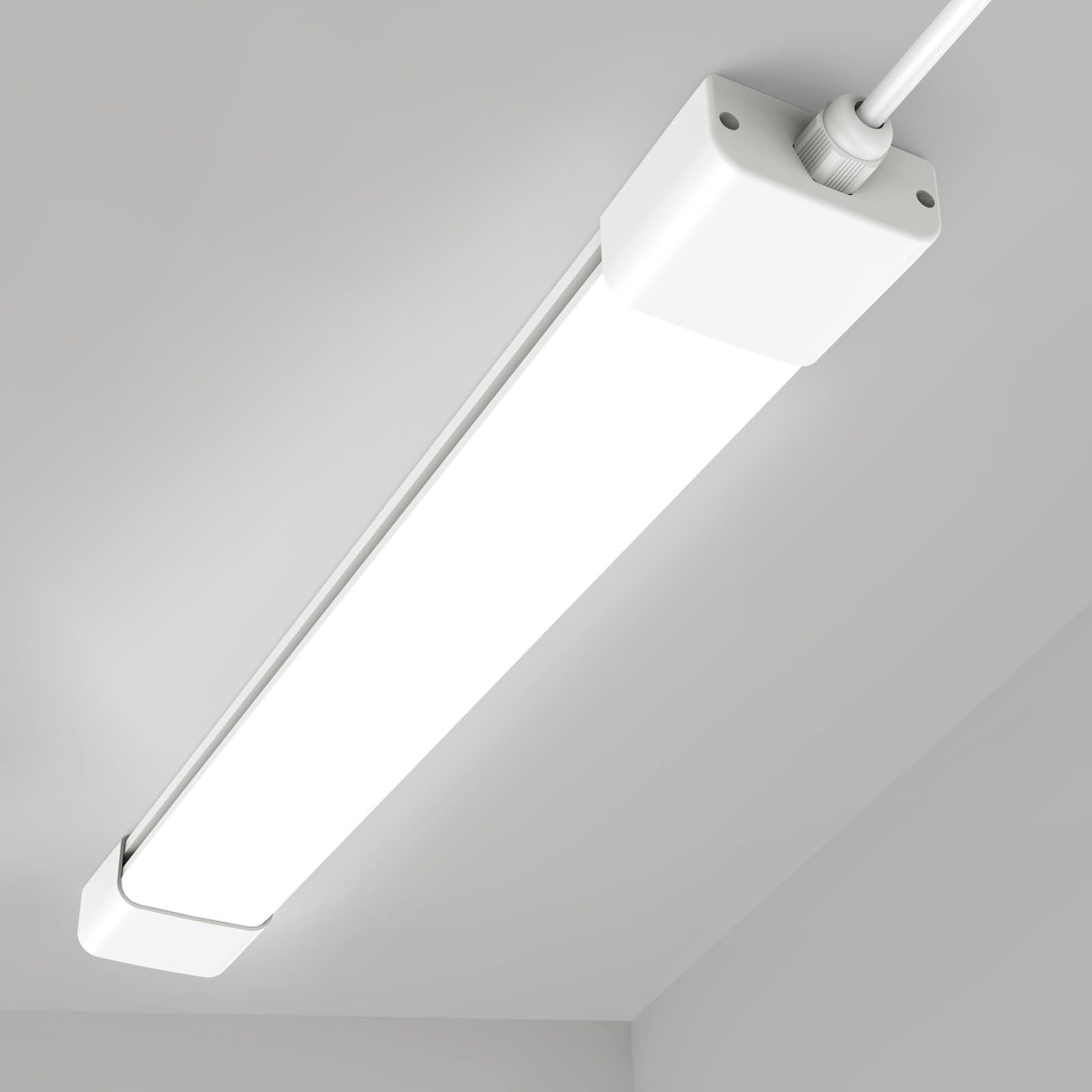 Modlicht Feuchtraumleuchte Led 60cm, 18W 1980LM werkstattlampe 4000K Neutralweiß, LED Deckenleuchte IP65 Wasserfest Wannenleuchte, kellerlampe für Büro Keller Garage Lager