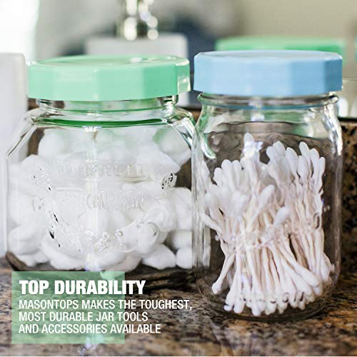 Masontops Tough Tops - Wide Mouth Mason Jar Lids - Bpa-Free Multi Color Plastic Mason Jar Lids - Reusable Dry Canning Lids Fit Ball Jars (Ball Mason Jars Not Included) #TOP5
