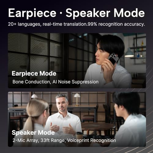 Image of AI Voice Recorder, Unlimited Transcription, 2.0 Standard, Black