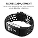 iGK Silicone Replacement Bands Compatible for Fitbit Charge 2, Adjustable Breathable Sport Strap Smartwatch Fitness Wristband with Air Holes All Black Large