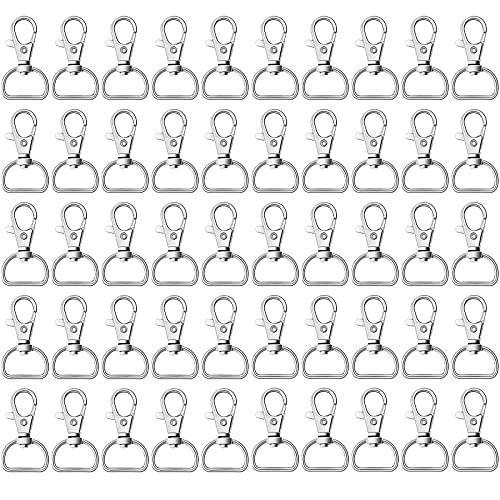 Mosqueton Gancho Llavero Metalico, 50 Pcs Cierres Giratorios, Ganchos Giratorios para Bolsos, Ganchos Llaveros Manualidades, Llavero de...