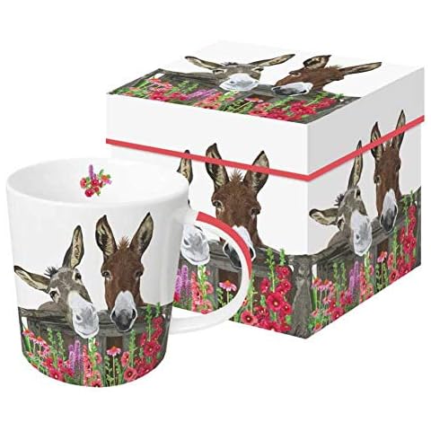 Paperproducts Design Patti Gay/Two Can Art Gift-Boxed Mug - Decorative Bone China Mugs for Coffee, Tea and Cocoa - Dishwasher Safe, Microwave Safe - 13.5 Ounces, Peanut Butter and Jelly Design Cover