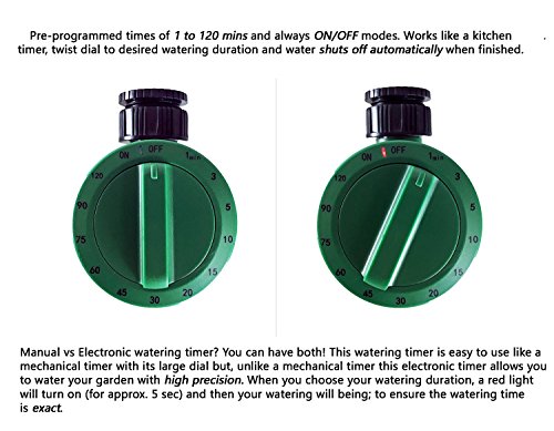Instapark High Precision Electronic Outdoor Garden Hose End Automatic Shut Off Water Timer