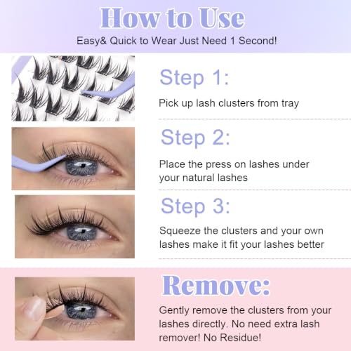 Image of MAYCREATE Self Adhesive Eyelash Cluster Volume Bunny False Lashes 9-11mm