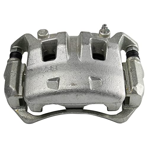 Image of TRQ Front Brake Caliper Set Zinc Coated Brackets Hardware Compatible with 2005-2019 Nissan Frontier