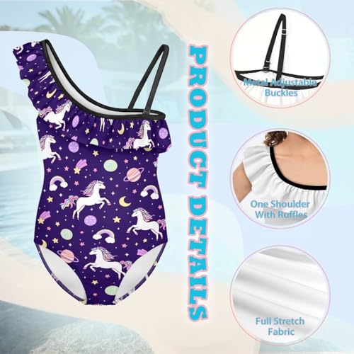 Girls Swimsuit 3-14Y One-Piece Ruffled Halter Swimwear with Adjustable Straps Quick-Dry Hawaiian Beach Pool Outfits3