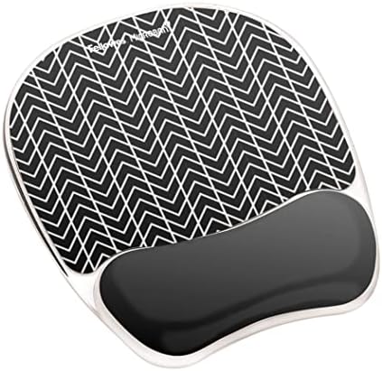 Fellowes Photo Gel Mouse Pad and Wrist Rest with Microban Protection, Black Chevron (9549901)