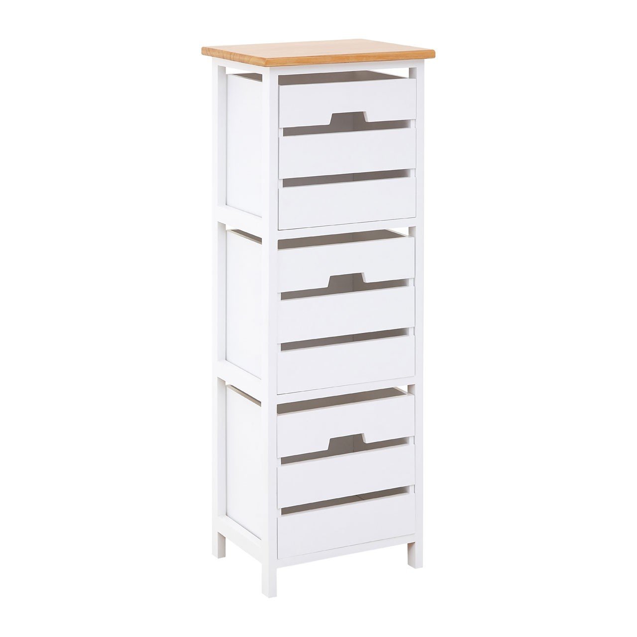 Premier Newport 3 Drawer Chest Stylish Storage Two Slatted Box Drawers Cut-out Handles