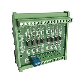 DONGKER Optocoupler Isolated Module,DC 24V to 5V 8-Channel Optocoupler Relay Module PLC-PNP Signal Converter